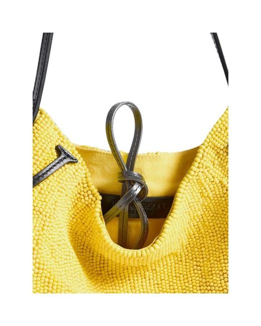 J.W. Anderson Yellow Bulb Bead-Embellished Tote Bag for men
