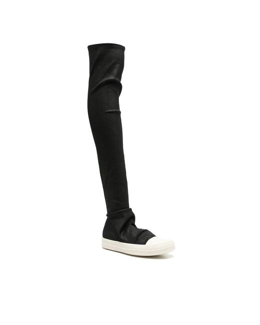Rick Owens Black Toe-Cap Sneakers