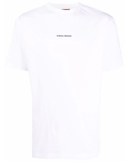 A BETTER MISTAKE White Essential Slogan-print T-shirt