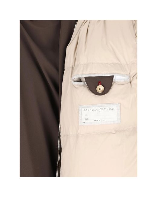 Brunello Cucinelli Brown Hooded Jacket Cashmere for men