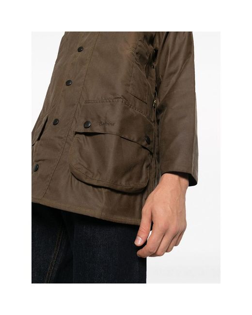 Barbour Green Cotton Wax-Coated Jacket for men