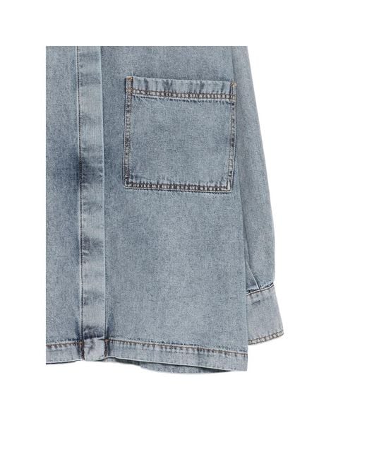 DARKPARK Blue Jenny Front-Pocket Button-Down Shirt