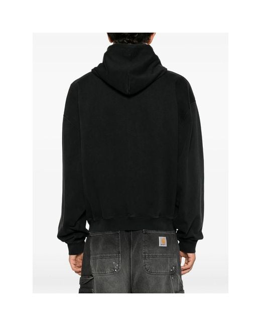 Vetements Black Logo-Print Zip-Up Hoodie for men