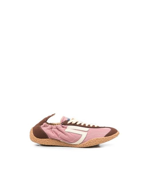 PURAAI Pink Logo-Patch Panelled Sneakers