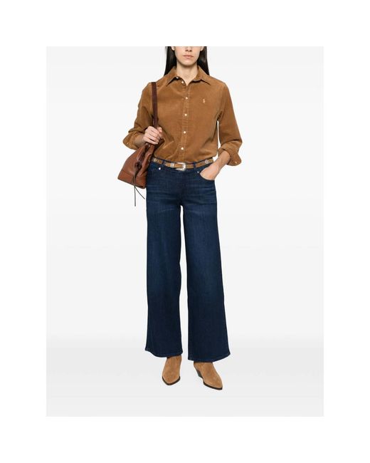 FRAME Blue Wide-Leg Jeans