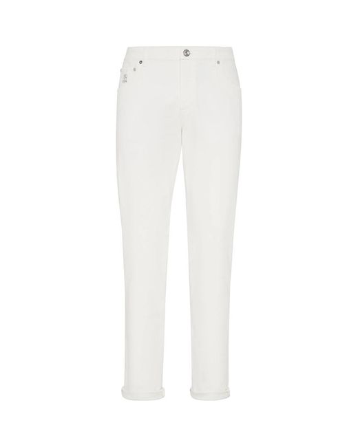 Brunello Cucinelli White Denim for men