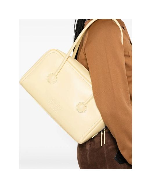 MARGE SHERWOOD Natural Logo-Embossed Leather Tote Bag