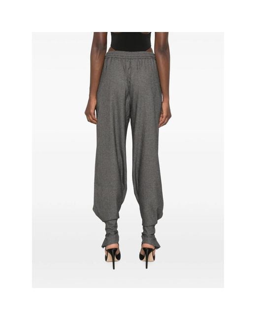 ANDAMANE Gray Buttoned-Cuff Elasticated-Waist Trousers