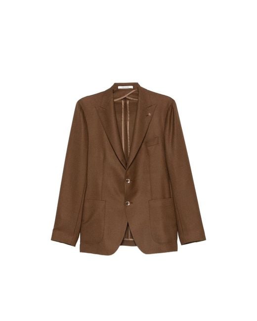 Tagliatore Brown Blazer Virgin Wool for men