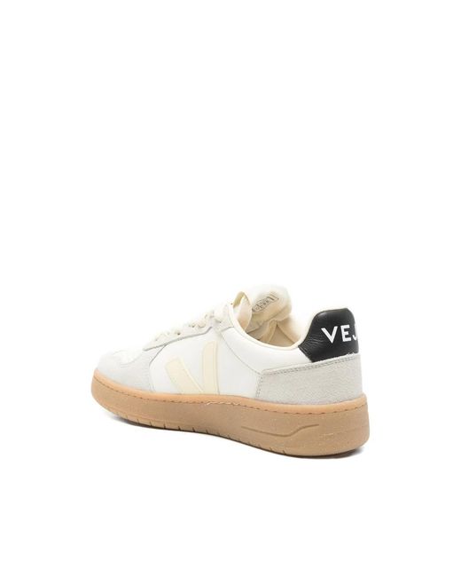 Veja White V-82 Suede Panelled Sneakers for men