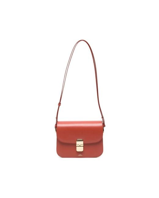 A.P.C. Red A. P.C. Grace Leather Shoulder Bag