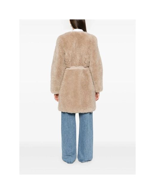 Yves Salomon Natural Shearling Coat