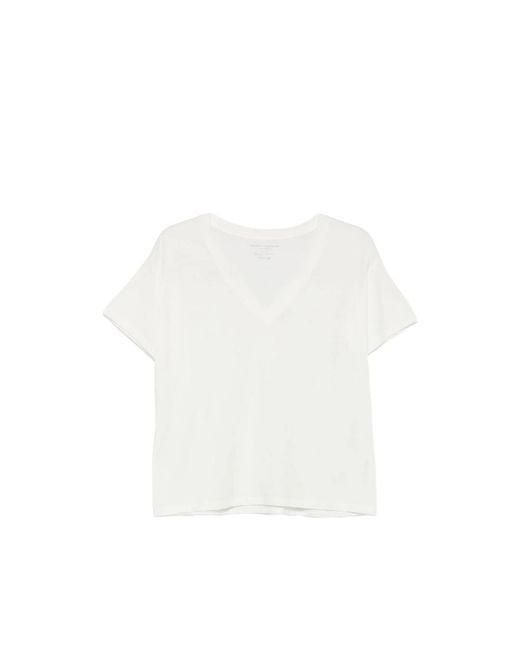 Majestic Filatures White V-Neck Short-Sleeve T-Shirt