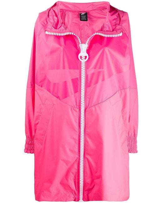 Nike Pink Oversized Hooded Rain Coat