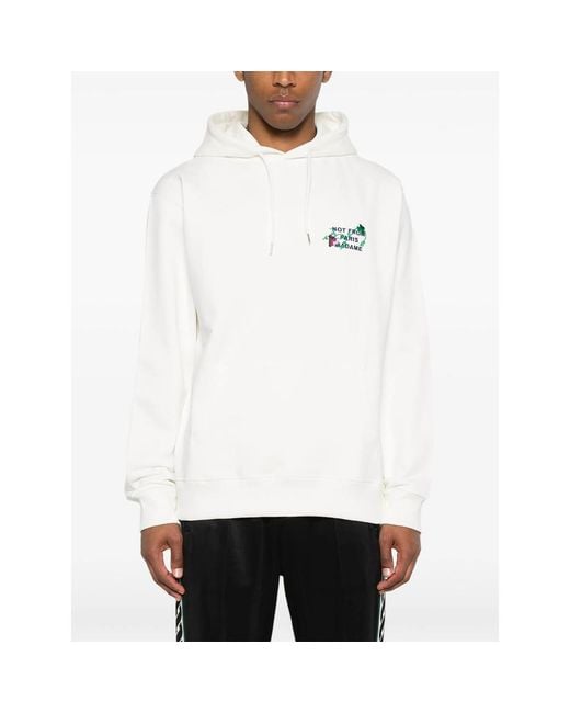 Drole de Monsieur White Vine-Embroidered Hoodie for men