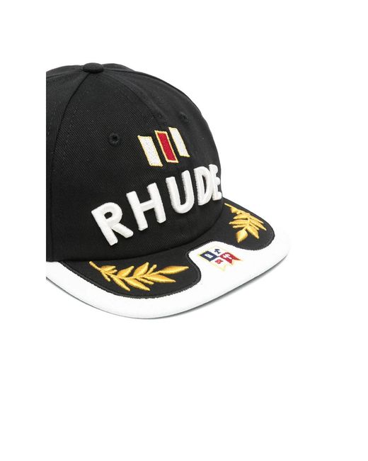 Rhude Black Hats for men