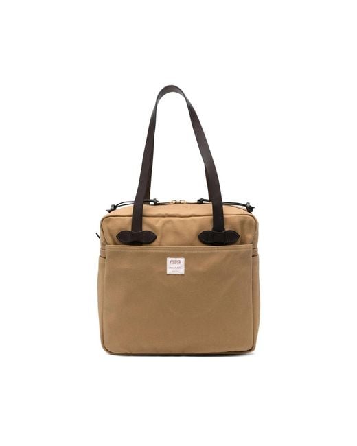 Filson Brown Rugged Twill Tote Bag for men