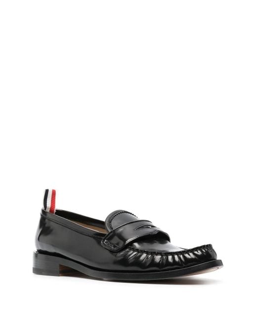 Thom Browne Black Penny-Slot Leather Loafers for men
