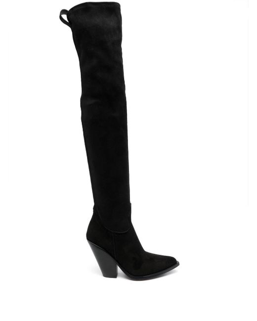Sonora Boots Black 90Mm Pointed-Toe Suede Boots