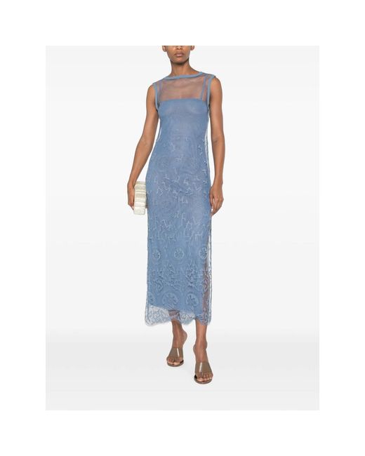 Sir Blue Lefi Lace-Overlay Sleeveless Maxi Dress