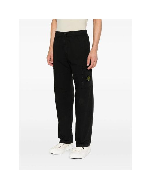 Stone Island Black Trousers for men