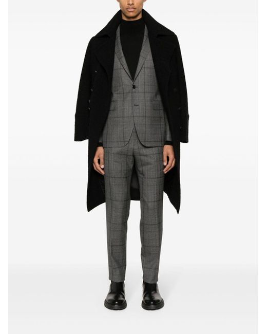 Tagliatore Gray Plaid-Check Pattern Suit for men