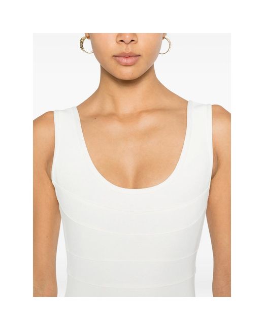 Hervé Léger White Dress With Concealed Zip Fastening
