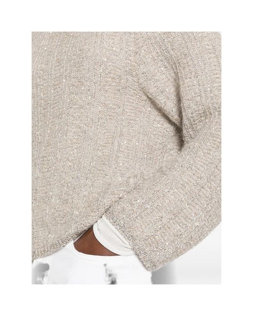 Panicale White Sequin-Embellished Ribbed-Knit Sweater