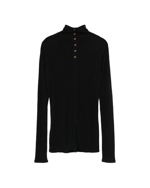 Elisabetta Franchi Black Long-Sleeve Top