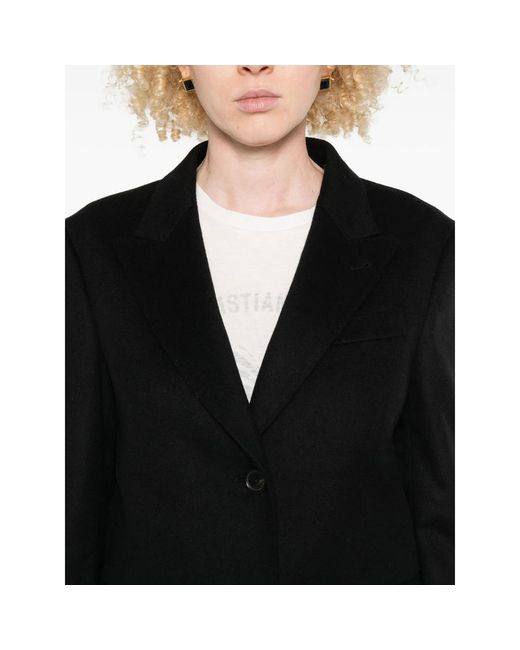 Eraldo Black Leopard-Print Lined Coat