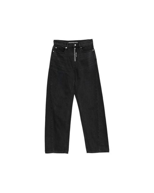 Alexander Wang Black Logo-Embellishment Buttoned Jeans