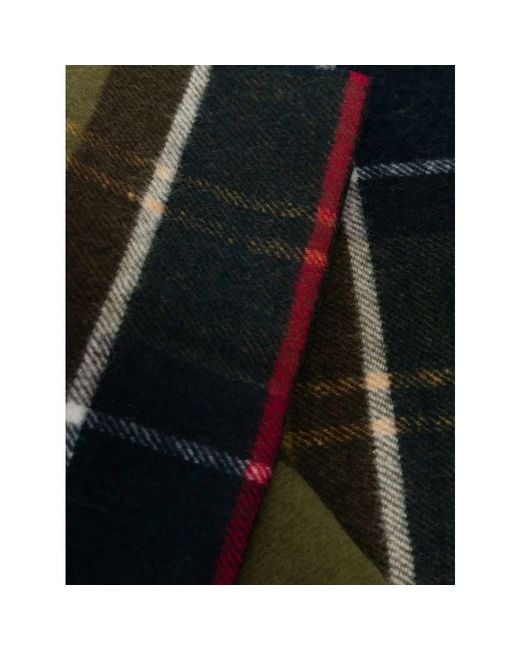 Barbour Green Fringed Tartan-Check Scarf for men