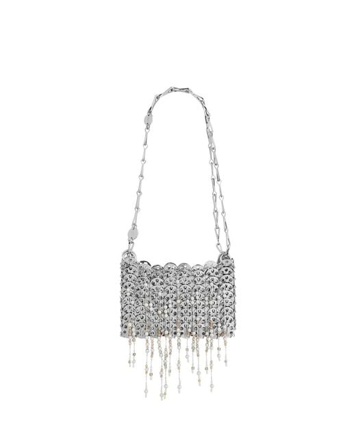 Rabanne White 1969 Nano Fringed Mini Bag