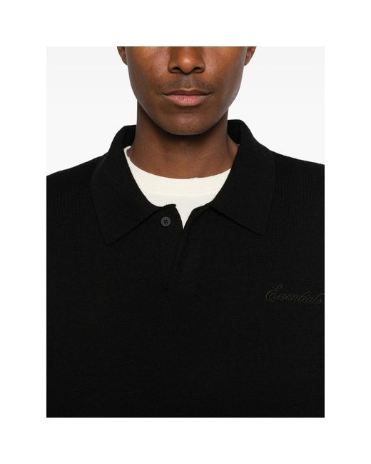 Fear Of God Black Signature 90S Logo-Embroidered Polo Shirt for men