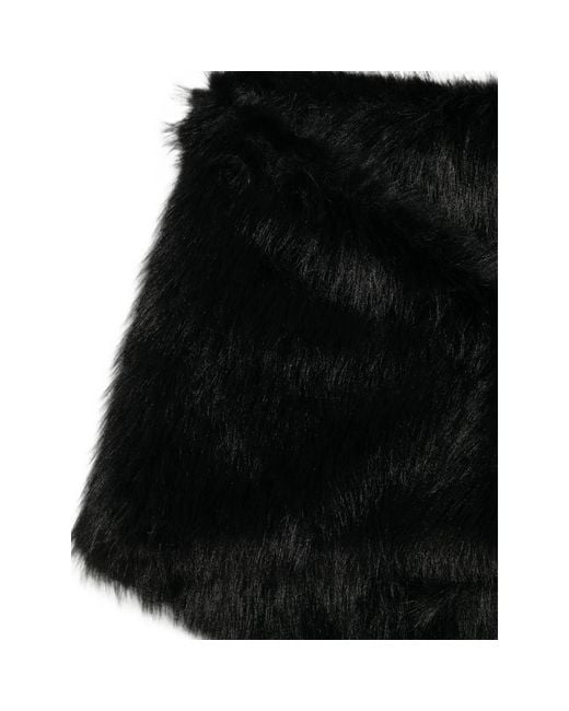 Simone Rocha Black Faux-Fur Lobster-Clasp Scarf