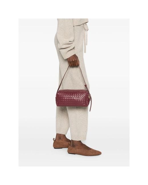 Elleme Purple Trousse Woven Leather Shoulder Bag