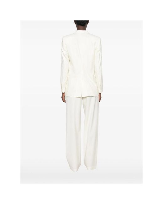 Lardini White Single-Breasted Peak-Lapel Blazer