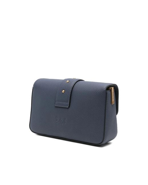 Pinko Blue Love Birds Buckle-Embellished Satchel