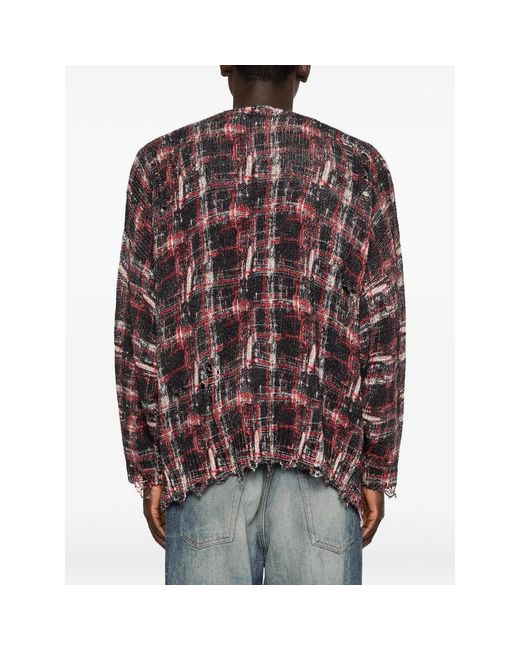 R13 Brown Frayed Cardigan for men