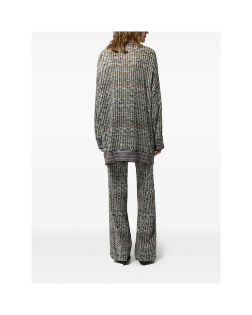 Missoni Gray Sequin-Embellished Zigzag-Pattern Cardigan