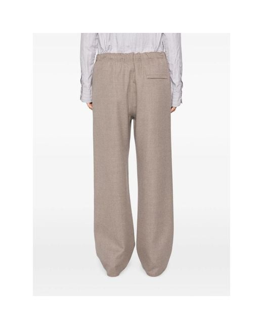 Carven Gray Side-Stripe Wide-Leg Trousers