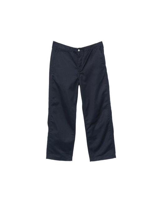 Carhartt Blue Logo-Patch Straight-Leg Trousers for men