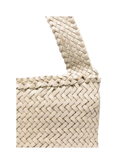 Dragon Diffusion Natural Woven-Leather Shoulder Bag