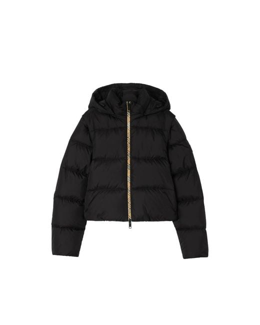 Burberry Black Check-Detail Puffer Jacket