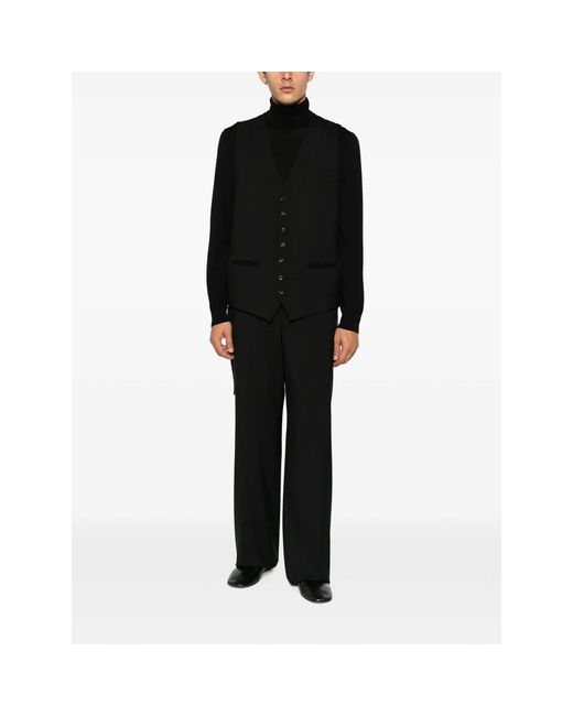 Reveres 1949 Black Buckle-Strap Waistcoat for men