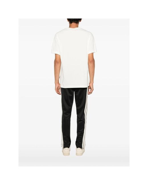 Palm Angels White Neck Logo Printed T-Shirt for men