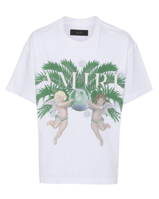 Amiri White Graphic-Print Cotton T-Shirt for men