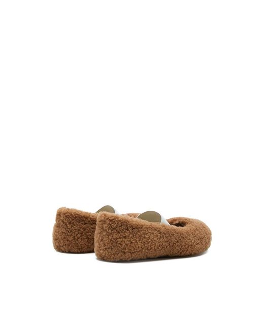 Moonboot Brown Shearling Ballerinas