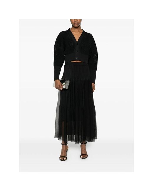 CFCL Black Tiered Midi Skirt