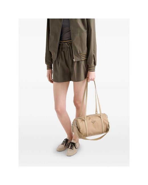 Prada Natural Large Re-Nylon And Saffiano Leather Duffel Bag